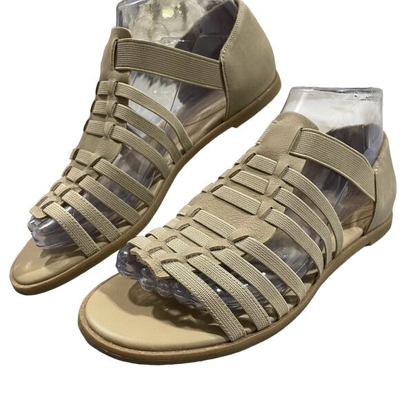 Eileen Fisher Rato W 7 Natural Fisherman Sandal Stretch Comfort Minimalist Mod - Picture 10 of 11